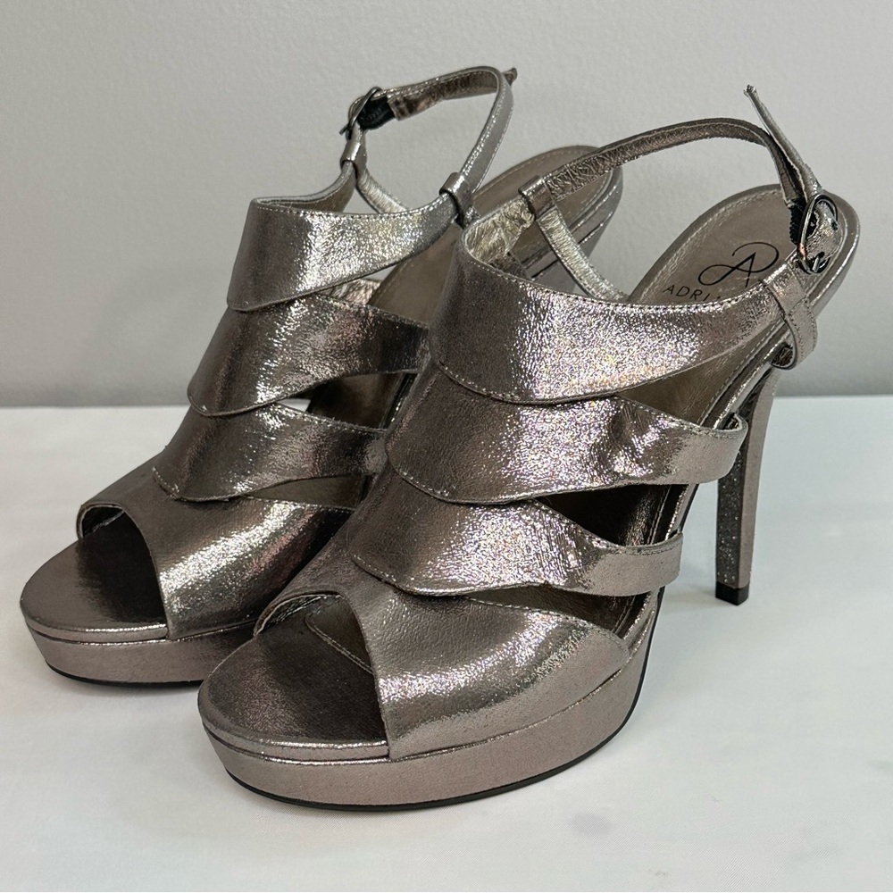 Heels  Adrianna Papell Elda Gunmetal Metallic Womens